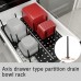 Organizador ajustable para cajones de cocina, con base perforada y varillas móviles que permiten adaptar el espacio a recipientes, platos, tapas y utensilios. Venta por mayoreo 4963