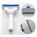 Cepillo removedor de pelo para mascotas con diseño ergonómico y sistema de autolimpieza. Ideal para perros y gatos, elimina el pelo suelto y subpelo de manera rápida y eficiente sin lastimar la piel. Venta por mayoreo 4964