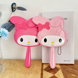 Espejo de mano diseño My Melody para niñas, colores rosa y fucsia, accesorio kawaii, venta al por mayor 4981
