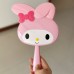 Espejo de mano diseño My Melody para niñas, colores rosa y fucsia, accesorio kawaii, venta al por mayor 4981