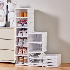 Zapatera de plástico y puertas de acrílico de 6 niveles plegable por Mayoreo ZH272