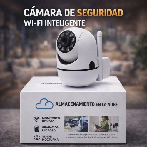 Cámara de Seguridad WiFi Inteligente con Visión Nocturna por Mayoreo 50104
