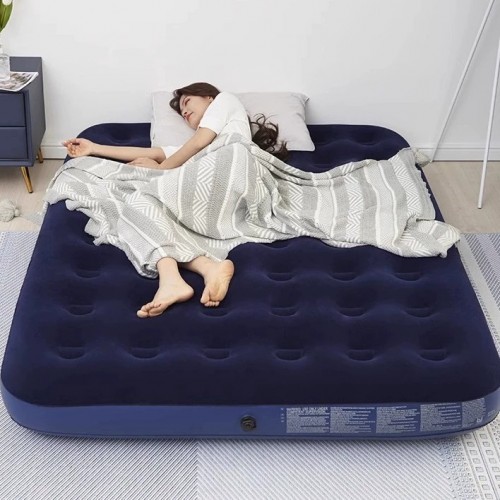 Colchón inflable matrimonial con cubierta de gamuza sintética, medidas 191x137x22 cm, venta por mayoreo 50179