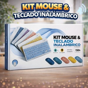 Kit Mouse y Teclado Inalámbrico Recargable por Mayoreo – Código 50253