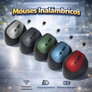 Mouse Inalámbrico Ergonómico Recargable Colores Metálicos por Mayoreo – Código 50254