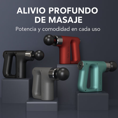 Pistola de masajes musculares profesional con 4 cabezales intercambiables. Ideal para aliviar dolores, relajar músculos y acelerar la recuperación después del ejercicio Venta al por mayor  50306
