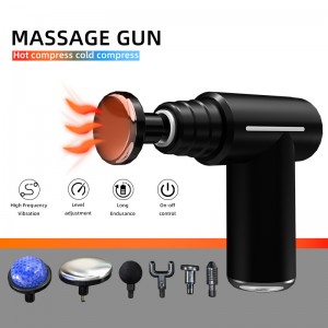 Masajeador térmico recargable con accesorios para frío y calor. Diseño portátil ideal para relajación. Venta por mayoreo