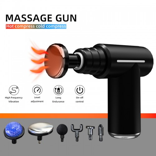 Masajeador térmico recargable con accesorios para frío y calor. Diseño portátil ideal para relajación. Venta por mayoreo