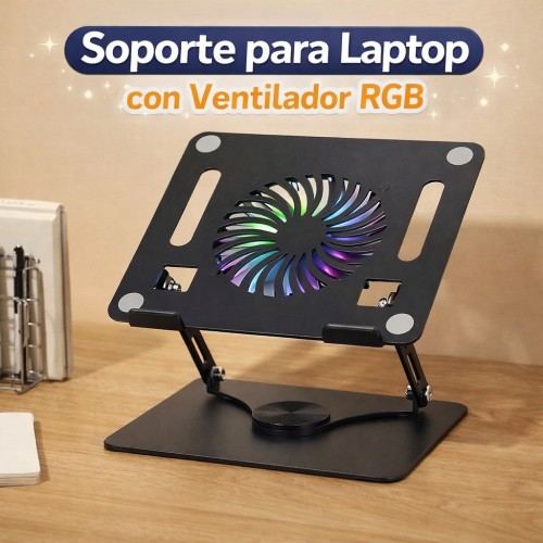 Soporte Ajustable para Laptop con Ventilador RGB Silencioso por Mayoreo 50334