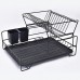 Escurridor de trastes 2 niveles de acero inoxidable con bandeja extraíble, organizador para platos y utensilios, ideal para encimera de cocina, venta por mayoreo 50335-3