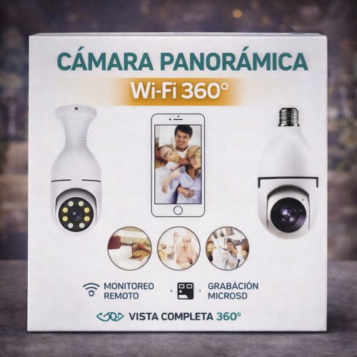 Cámara Panorámica WiFi 360° con Visión Nocturna por Mayoreo 50408