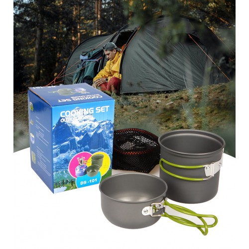 Juego de ollas de 2 piezas de cocina portátiles para exteriores, para acampar al aire libre al por mayor 50503010