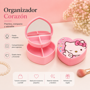 Espejo Organizador Plegable con Diseño de Gatita 13.5*5.5cm