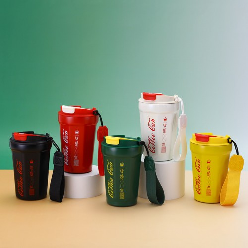 Vaso térmico Coffee con tapa hermética y temperatura digital 400ml colores variados venta por mayoreo 5499