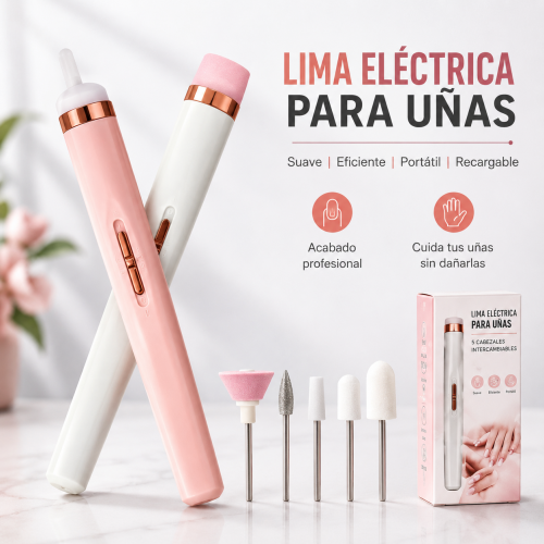 Lima Eléctrica para Uñas con Accesorios de Pulido Pedicure y Cuidado Personal- Por mayoreo 