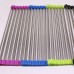Escurridor plegable de acero inoxidable para tarja, ideal para secar platos, vasos, frutas y verduras. Venta por mayoreo 5580
