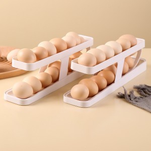dispensador de huevos, organizador automático de huevos, bandeja de huevos apilable, soporte para huevos de cocina, almacenamiento práctico para refrigerador, mayoreo 5646 