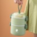 Lonchera apilable de 2 y 3 niveles con tapa hermética y agarradera portátil. Ideal para transportar comida caliente o fría, perfecta para oficina, escuela o picnic venta al por mayor 582