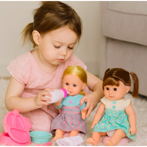 Set de muñecas bebé con accesorios de alimentación, muñecas de juguete para niñas con biberón, platos y accesorios, juguete de cuidado y roles infantiles Venta al por mayor 59016A-2 