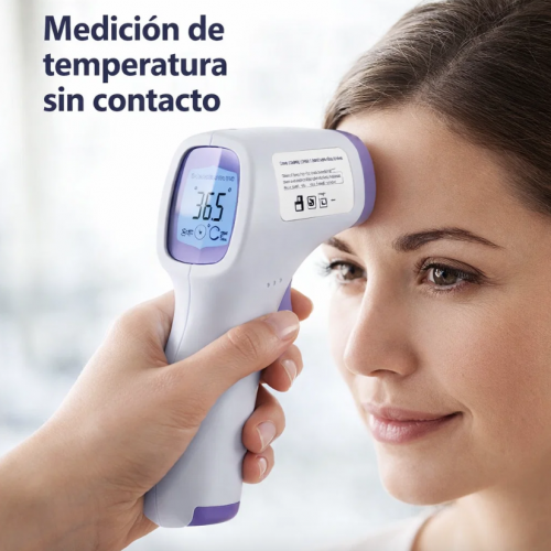 Termómetro digital portátil ideal para medir temperatura corporal y de superficies. Funciona con dos pilas AAA. Diseño práctico. Venta por mayoreo 60127