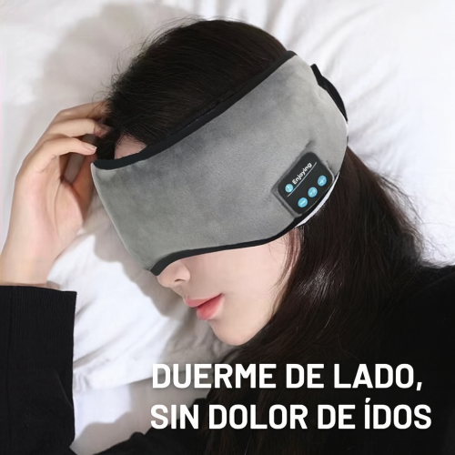 Antifaz para dormir con auriculares Bluetooth integrados. Diseñado en material suave y transpirable, bloquea la luz y permite escuchar música, podcasts o meditaciones cómodamente sin presionar los oídos. venta al por mayor  60386