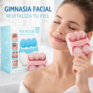 Ice roller facial doble cabezal ideal para relajar la piel y uso en rutinas de cuidado personal. Diseño práctico para uso diario. Venta por mayoreo 60492