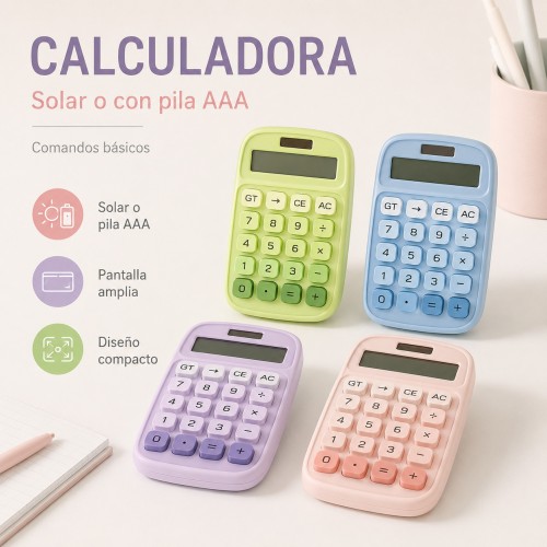 Calculadora Básica Solar o con Pila AAA por Mayoreo Calculadora Básica Solar o con Pila AAA por Mayoreo