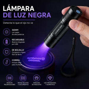 Lámpara de luz negra recargable por mayoreoLámpara de luz negra recargable por mayoreo