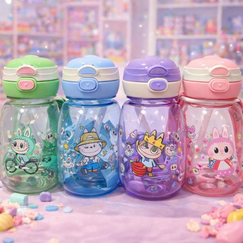 Botella de Agua Infantil Kawaii con Correa por Mayoreo 6122