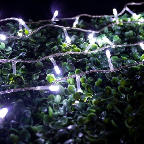 Serie de luz LED color blanco, cable transparente 25 metros 500 LEDS. Venta por mayoreo Serie de luz LED color blanco, cable transparente 25 metros 500 LEDS. Venta por mayoreo