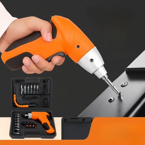 Destornillador eléctrico recargable con diseño ergonómico, incluye maletín organizador y accesorios. Ideal para reparaciones en el hogar, Venta por mayoreo 6304