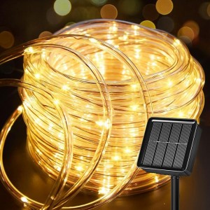 Luz solar tubos LED solares impermeables de 5 metros para exteriores, tiras de luces (luz cálida) para patios y camping - venta al por mayor 