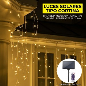 Guirnalda de luces solares con efecto de cascada estrellada de cadena solares LED 100L 3 metros para jardín. Venta al por mayor