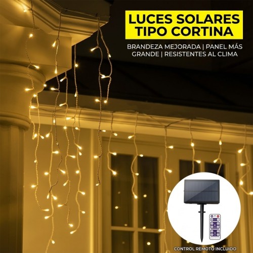 Guirnalda de luces solares con efecto de cascada estrellada de cadena solares LED 100L 3 metros para jardín. Venta al por mayor