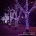 Serie LED de 10 metros con 100 luces multicolor y 4 modos de iluminación. Cable transparente ideal para decoración navideña, fiestas o interiores.