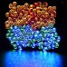 Serie solar multicolor de 200 LED con 8 modos de iluminación. Longitud 20 m, ideal para jardín, terraza o decoración navideña. Carga solar y resistente al agua. Venta por mayoreo 6529-22