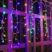 Cortina de luces LED multicolor de 5 metros con 200 focos, cable transparente. Con 8 modos de luz y conector de extensión. Venta al por mayor 6529-57