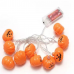 Guirnalda de Halloween con 10 calabazas LED cálidas. 2 metros. Funciona con pilas, ideal para decorar paredes, ventanas o fiestas temáticas. 6529-6