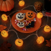 Guirnalda de Halloween con 10 calabazas LED cálidas. 2 metros. Funciona con pilas, ideal para decorar paredes, ventanas o fiestas temáticas. 6529-6