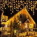 Serie tipo cascada LED de 8 metros con 300 luces cálidas. Con 8 modos de iluminación y conector de extensión. Venta al por mayor 6529-61