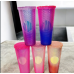 Vaso aurora con popote de plastico de gran capacidad con escamas de pescado de doble capa   ,  MAYOREO 661-1