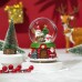 Decoración navideña tipo globo de nieve con luz LED multicolor y música de Navidad. 17*11cm Venta por mayoreo 6627-1