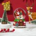 Decoración navideña tipo globo de nieve con luz LED multicolor y música de Navidad. 17*11cm Venta por mayoreo 6627-1