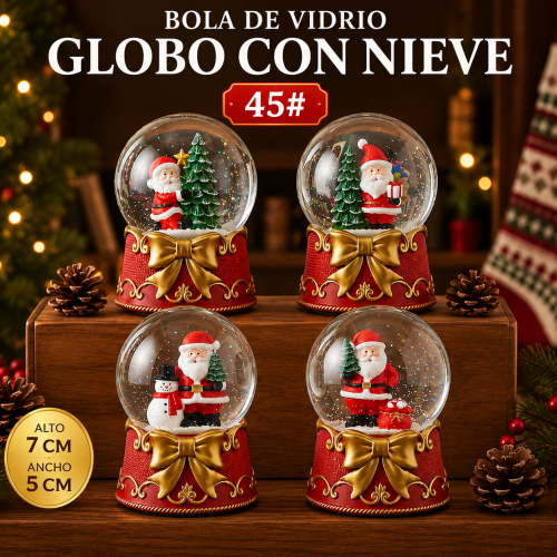 Bola de vidrio con nieve y luz navideña, diseño multicolor de 7 cm de alto y 5 cm de ancho. Ideal para decoración de Navidad. Venta por mayoreo. Bola de vidrio con nieve y luz navideña, diseño multicolor de 7 cm de alto y 5 cm de ancho. Ideal para decoración de Navidad. Venta por mayoreo.