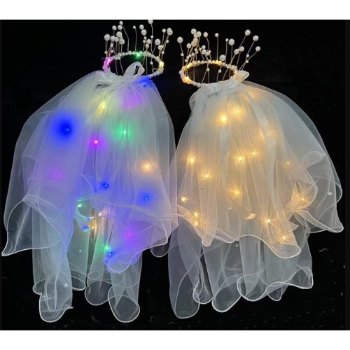 Velos de corona luminosas, Decoraciones para vestidos celebridades de Internet W- FFGWZ6689 