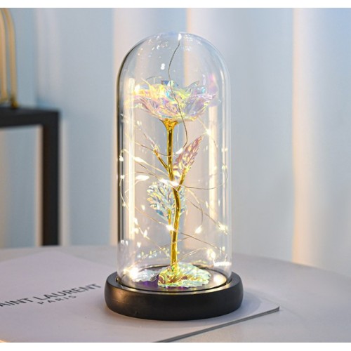 Mini flor de lámina dorada, cubierta de acrílica con led LED 692232