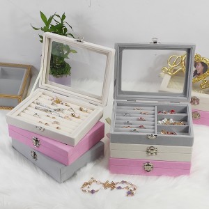 Joyero organizador caja de terciopelo para accesorios (No incluye joyeria) al por mayor 705-2