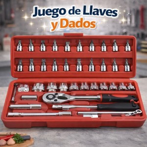 Juego de Llaves y Dados con Matraca en Estuche por Mayoreo 80447