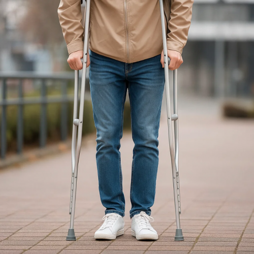 Par de Muletas ajustables antideslizantes, deales para adultos y jóvenes en recuperación. Venta por mayoreo 81177-N
