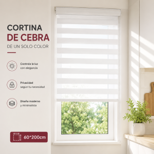 Cortina Cebra Blanca 60 × 200 cm